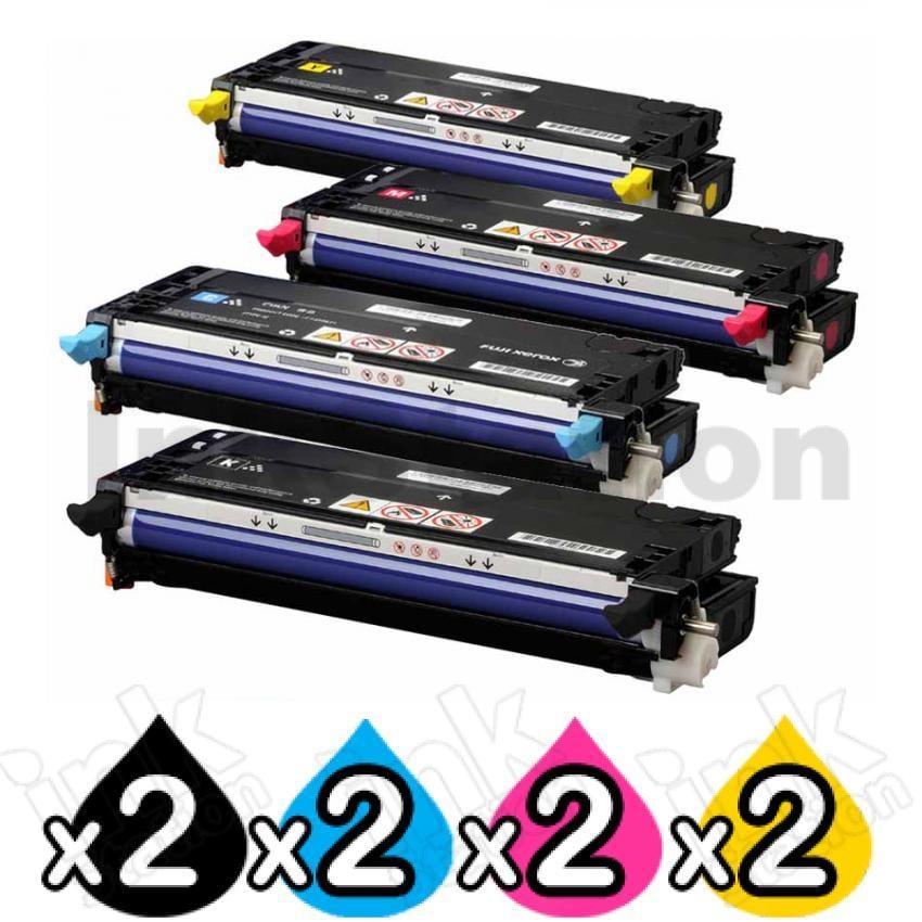 Fuji Xerox 2 Sets Of 4 Pack Compatible Docuprint C2200 C3300dx Toner Cartridges Ct350674 4982