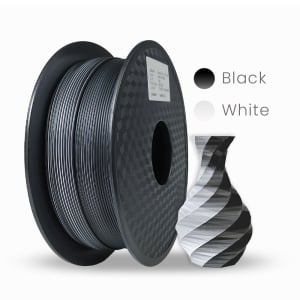 1 x PLA 3D Filament 1.75mm Bicolour Black & White - 1KG