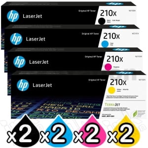 2 Sets of 4 Pack HP 210X W2100X-W2103X Genuine High Yield Toner Cartridges Combo [2BK,2C,2M,2Y]