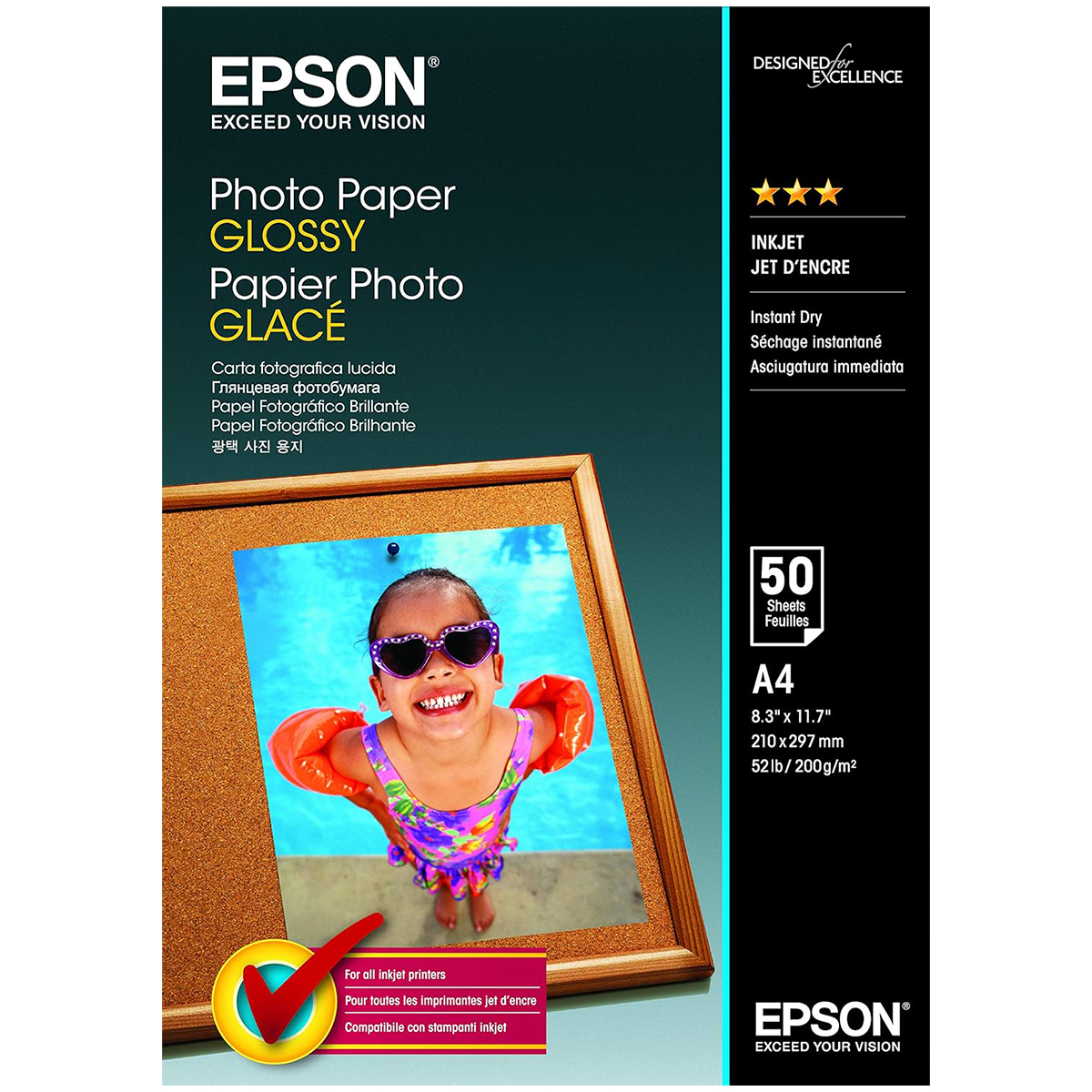 Epson S042539 Genuine Glossy Photo Paper 200gsm A4 50 sheets InkStation