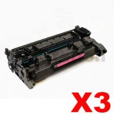 3 x HP CF226A (26A) Compatible Black Toner Cartridge - 3,100 Pages