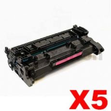 5 x HP CF226A (26A) Compatible Black Toner Cartridge - 3,100 Pages