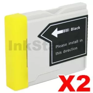 2 x Compatible Brother LC-57BK Black Ink - 500 pages