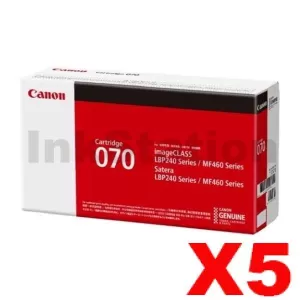 5 x Canon CART-070 Black Genuine Toner Cartridge - 3,000 pages