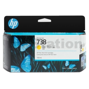 HP 738 Genuine Yellow 130ML DesignJet Ink Cartridge 498N7A