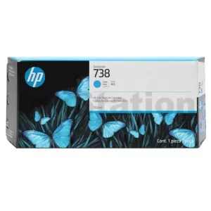 HP 738 Genuine Cyan 300ML DesignJet Ink Cartridge 676M6A