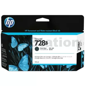 HP 728B Genuine Black 130ML Inkjet Cartridge 3WX26A