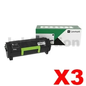3 x Lexmark 66S1000 Genuine MS531/MS632/MX532/MX632 Return Program Toner Cartridge - 5,000 pages