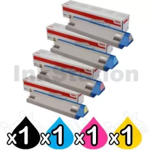 4 Pack Genuine OKI C911 / C931 / C941 High Yield Toner Combo (45536517-45536520)