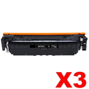 3 x HP 210X W2100X Compatible Black High Yield Toner Cartridge - 7,500 pages