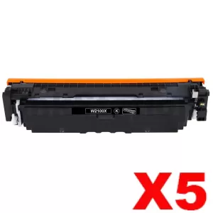 5 x HP 210X W2100X Compatible Black High Yield Toner Cartridge - 7,500 pages