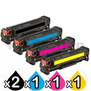 5 Pack HP CF210X-CF213A (131X / 131A) Compatible Toner Cartridges [2BK,1C,1M,1Y]
