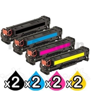 2 Sets of 4 Pack HP CF210X-CF213A (131X / 131A) Compatible Toner Cartridges [2BK,2C,2M,2Y]