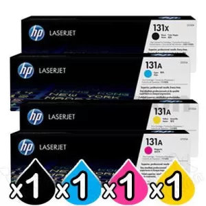 4 Pack HP CF210X-CF213A (131X / 131A) Genuine Toner Cartridges [1BK,1C,1M,1Y]