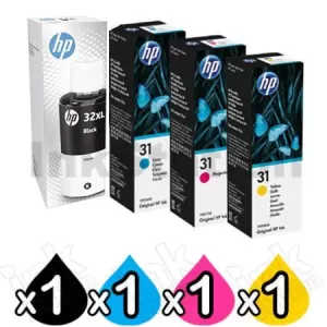 4 Pack HP 32XL + 31 Genuine Ink Bottle 1VV24AA 1VU26AA-1VU28AA [1BK,1C,1M,1Y]