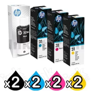 8 Pack HP 32XL + 31 Genuine Ink Bottle 1VV24AA 1VU26AA-1VU28AA [2BK,2C,2M,2Y]