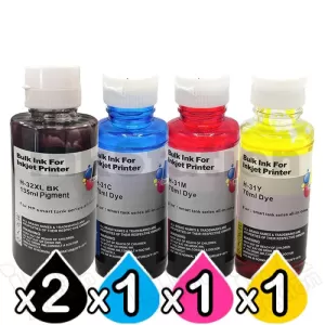5 Pack HP 32XL + 31 Compatible Ink Bottle 1VV24AA 1VU26AA-1VU28AA [2BK,1C,1M,1Y]