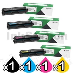 4 Pack Lexmark CX331 / CX431 Genuine Toner Cartridge Combo (20N30K0 - 20N30Y0) - BK 1,500 pages & CMY 1,500 pages
