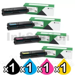 4 Pack Lexmark CX331 / CX431 Genuine Toner Cartridge Combo (20N30K0 - 20N30Y0) - BK 1,500 pages & CMY 1,500 pages