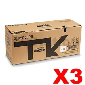 3 x Genuine Kyocera TK-5394K Black Toner Cartridge Ecosys PA4500cx - 18,000 pages
