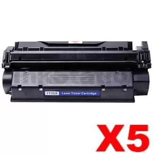 5 x HP C7115X (15X) Compatible Black Toner Cartridge - 3,500 Pages