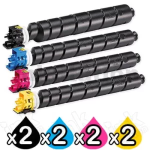 2 Sets of 4-Pack Non-Genuine alternative for TK-8369 Toner Cartridges Combo suitable for Kyocera TASKalfa 2554ci [2BK,2C,2M,2Y]