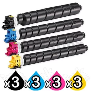 3 Sets of 4-Pack Non-Genuine alternative for TK-8369 Toner Cartridges Combo suitable for Kyocera TASKalfa 2554ci [3BK,3C,3M,3Y]
