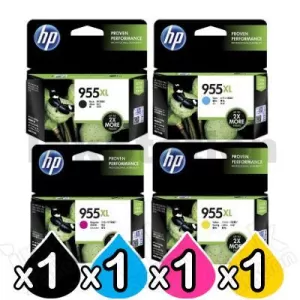 4 Pack HP 955XL Genuine High Yield Inkjet Combo L0S63AA - L0S72AA [1BK,1C,1M,1Y]