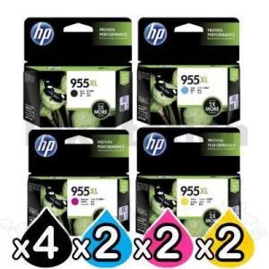 10 Pack HP 955XL Genuine High Yield Inkjet Combo L0S63AA - L0S72AA [4BK,2C,2M,2Y]