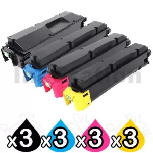 3 Sets of 4-Pack Non-Genuine alternative for TK-5374 Toner Cartridge Combo suitable for Kyocera Ecosys MA3500cix, MA3500cifx, PA3500cx [3BK,3C,3M,3Y]
