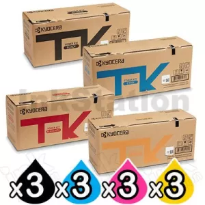 3 Sets of 4-Pack Genuine Kyocera TK-5374 Toner Cartridge Combo Ecosys MA3500cix, MA3500cifx, PA3500cx [3BK,3C,3M,3Y]