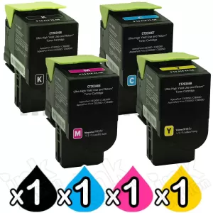 4 Pack Genuine Fujifilm ApeosPort C3320SD / C3830SD Ultra High Yield Use & Return Toner Cartridges CT203466-CT203469 [1BK,1C,1M,1Y]