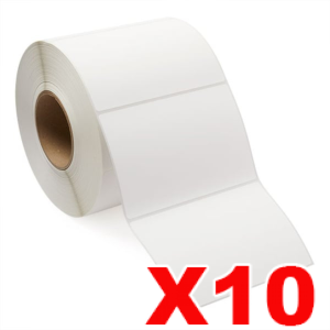 10 Rolls Freezer Labels 100mm X 65mm Perforated Direct Thermal Freezer-Grade Labels White - 800 Labels per Roll