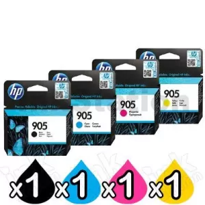 4 Pack HP 905 Genuine Standard Inkjet Combo T6M01AA, T6L89AA - T6L97AA [1BK,1C,1M,1Y]