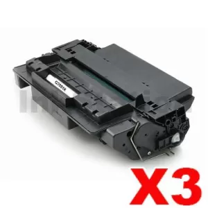 3 x HP Q7551X (51X) Compatible Black Toner Cartridge - 13,000 Pages