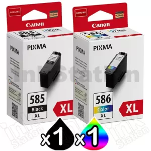 2-Pack Canon PG-585XL CL-586XL Genuine High Yield Ink Cartridges Combo [1Black + 1Colour]