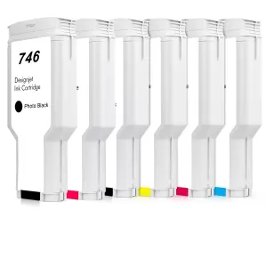 6 Pack HP 746 Compatible 300ML DesignJet Ink Cartridges Combo [1MBK,1PBK,1C,1M,1Y,1CR]