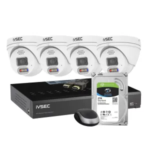 IVSEC 4-Channel IP Camera Kit 8MP Security Cameras with 2TB Network Video Recorder LX Series LVK-319