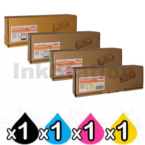 4 Pack OKI C532DN / MC573DN Genuine Toner Combo (46490612-46490609)