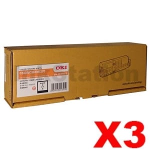 3 x OKI C532DN / MC573DN Genuine Black Toner Cartridge (46490612) - 7,000 pages