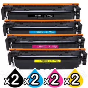 2 Sets of 4 Pack HP 210X W2100X-W2103X Compatible High Yield Toner Cartridges Combo [2BK,2C,2M,2Y]