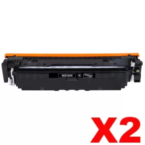 2 x HP 210X W2100X Compatible Black High Yield Toner Cartridge - 7,500 pages
