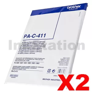 2 x Genuine Brother PA-C-411 A4 Mobile Thermal Paper PAC411