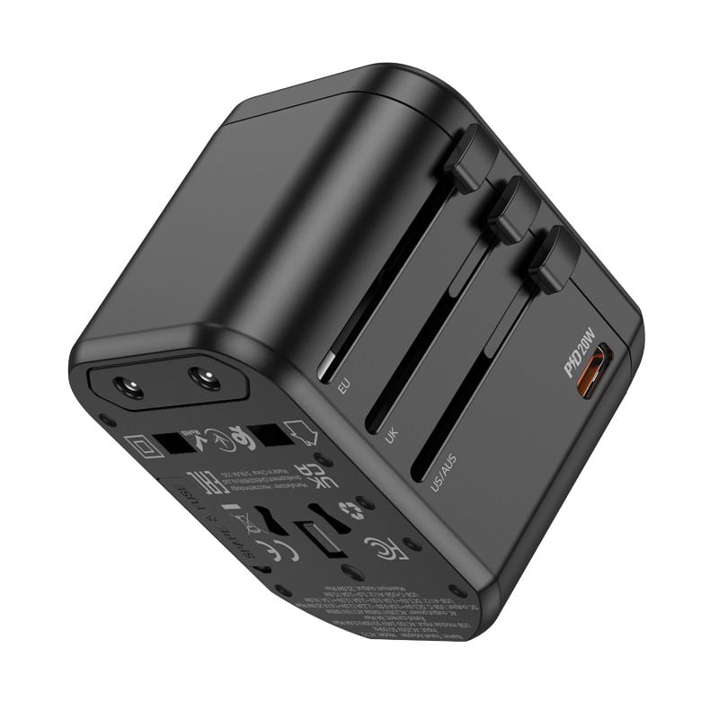 Hoco Travel Adaptor 2 x USB-A Ports (QC 3.0) 1 x USB-C Ports (PD20W) 1 ...
