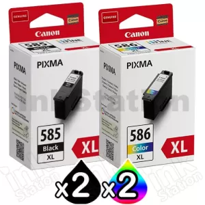 4-Pack Canon PG-585XL CL-586XL Genuine High Yield Ink Cartridges Combo [2Black + 2Colour]