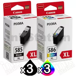 6-Pack Canon PG-585XL CL-586XL Genuine High Yield Ink Cartridges Combo [3Black + 3Colour]