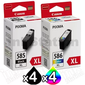 8-Pack Canon PG-585XL CL-586XL Genuine High Yield Ink Cartridges Combo [4Black + 4Colour]