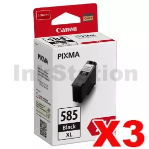 3 x Canon PG-585XL Genuine Black High Yield Ink Cartridge - 300 pages