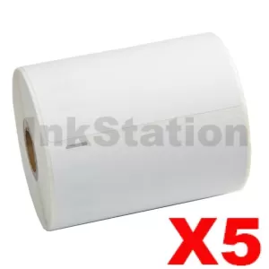 5 x Dymo SD0904980 Compatible White Label Roll 104mm x 159mm - 220 labels per roll (With Chip) for LabelWriter 5XL