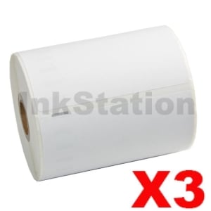3 x Dymo SD0904980 Compatible White Label Roll 104mm x 159mm - 220 labels per roll (With Chip) for LabelWriter 5XL